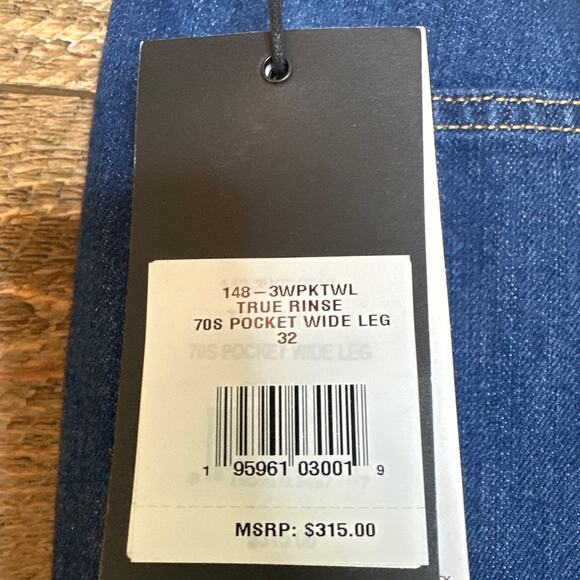 RE/DONE 70's pocket Wide Leg in True Rinse Size 32 NWT RARE color - Picture 5 of 12